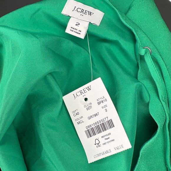 NWT J. Crew Kelly Green Scalloped Edge Cami Womens Sz 2 - Picture 3 of 4